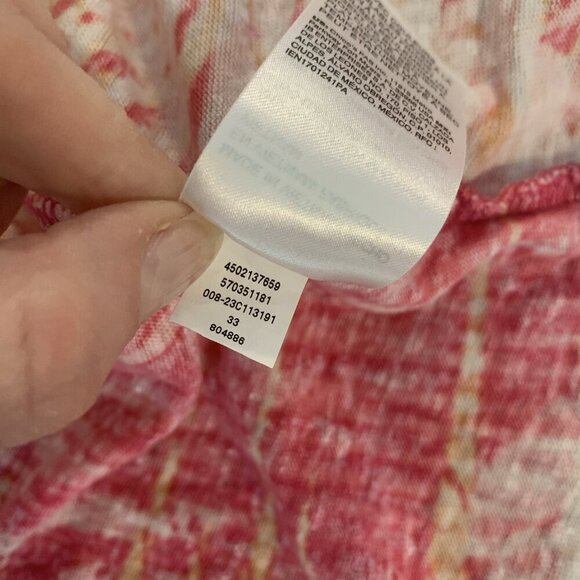 Chicos Womens XL 3 100% Linen Cardigan Sweater Open Front Knit Pink Orange Beach - Picture 8 of 12